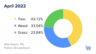 Allentown, PA Monthly Pollen Breakdown