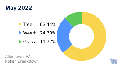 Allentown, PA Monthly Pollen Breakdown