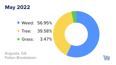 Augusta, GA Monthly Pollen Breakdown