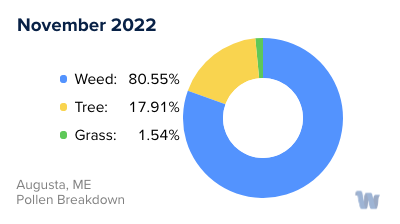 Augusta, ME Monthly Pollen Breakdown