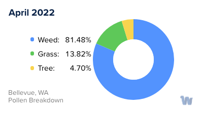 Bellevue, WA Monthly Pollen Breakdown