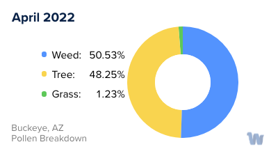 Buckeye, AZ Monthly Pollen Breakdown