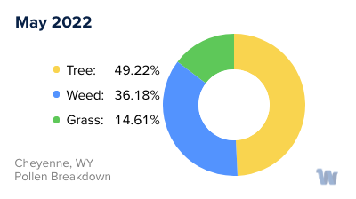Cheyenne, WY Monthly Pollen Breakdown