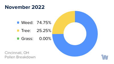 Cincinnati, OH Monthly Pollen Breakdown
