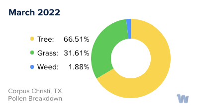 Corpus Christi, TX Monthly Pollen Breakdown