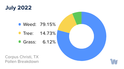 Corpus Christi, TX Monthly Pollen Breakdown