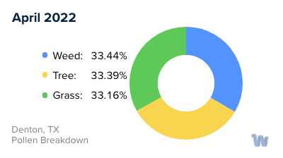 Denton, TX Monthly Pollen Breakdown