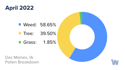 Des Moines, IA Monthly Pollen Breakdown