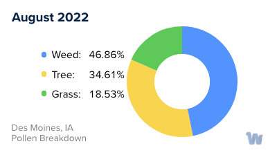 Des Moines, IA Monthly Pollen Breakdown