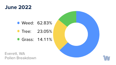 Everett, WA Monthly Pollen Breakdown