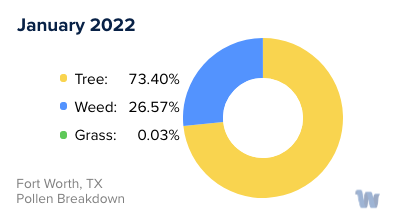 Fort Worth, TX Monthly Pollen Breakdown