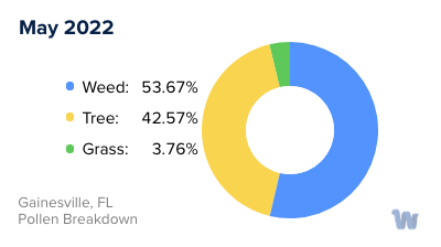 Gainesville, FL Monthly Pollen Breakdown