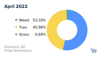 Goodyear, AZ Monthly Pollen Breakdown