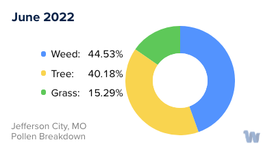 Jefferson City, MO Monthly Pollen Breakdown