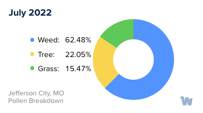 Jefferson City, MO Monthly Pollen Breakdown