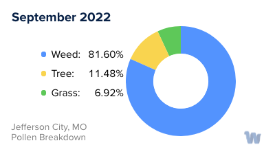 Jefferson City, MO Monthly Pollen Breakdown