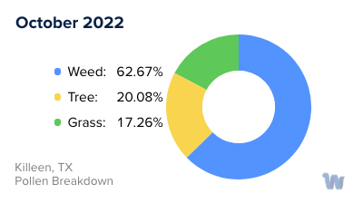 Killeen, TX Monthly Pollen Breakdown