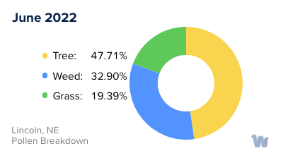 Lincoln, NE Monthly Pollen Breakdown