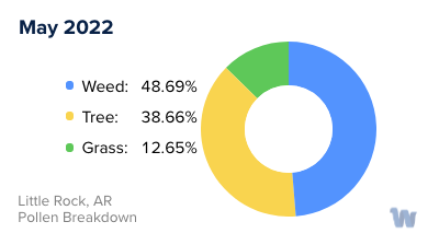 Little Rock, AR Monthly Pollen Breakdown