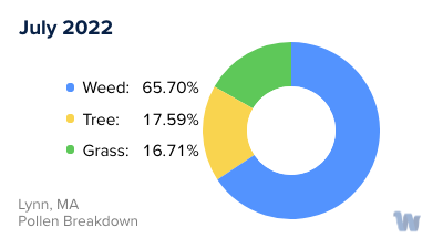 Lynn, MA Monthly Pollen Breakdown