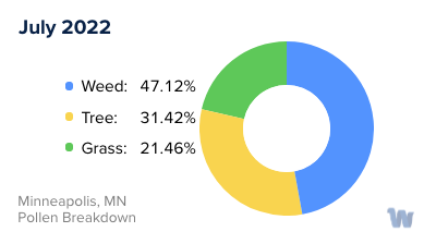 Minneapolis, MN Monthly Pollen Breakdown