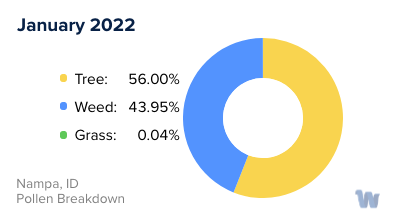 Nampa, ID Monthly Pollen Breakdown