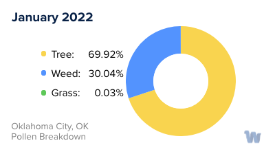 Oklahoma City, OK Monthly Pollen Breakdown