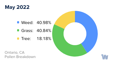 Ontario, CA Monthly Pollen Breakdown