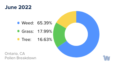 Ontario, CA Monthly Pollen Breakdown