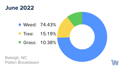 Raleigh, NC Monthly Pollen Breakdown