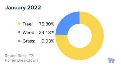Round Rock, TX Monthly Pollen Breakdown