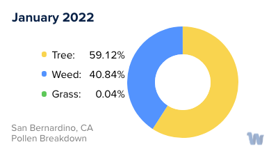 San Bernardino, CA Monthly Pollen Breakdown