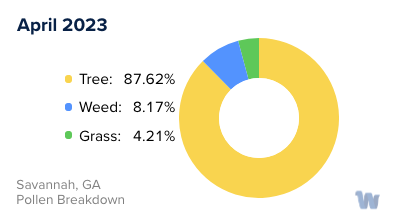Savannah, GA Monthly Pollen Breakdown