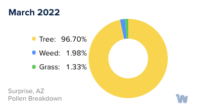 Surprise, AZ Monthly Pollen Breakdown