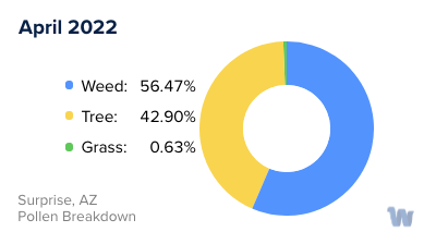 Surprise, AZ Monthly Pollen Breakdown
