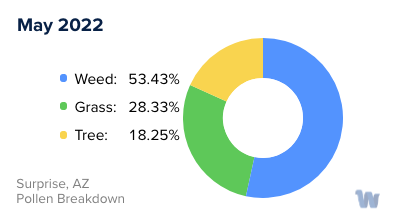 Surprise, AZ Monthly Pollen Breakdown