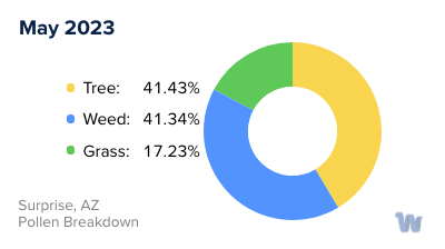 Surprise, AZ Monthly Pollen Breakdown