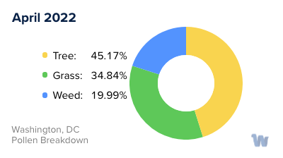 Washington, DC Monthly Pollen Breakdown