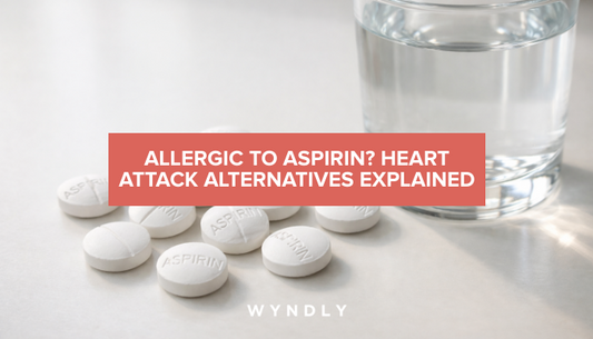A photorealistic photograph of white aspirin pills scattered on a clean surface next to a glass of water, with soft natural lighting.