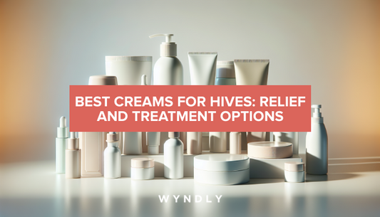 A beautiful, photorealistic photograph of various skincare product tubes and bottles arranged neatly on a clean white surface with soft natural lighting.