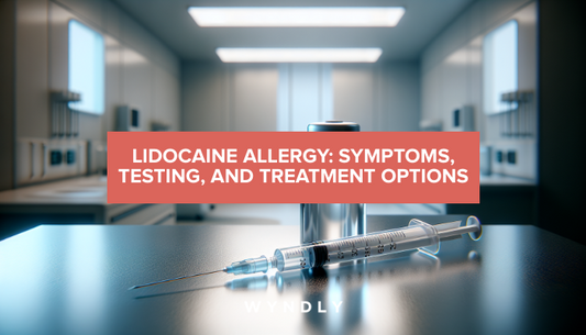 A photorealistic photograph of a medical vial and syringe on a clean clinical surface with soft lighting.