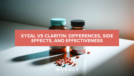 A beautiful, photorealistic photograph of two different pill bottles side by side on a clean white surface.