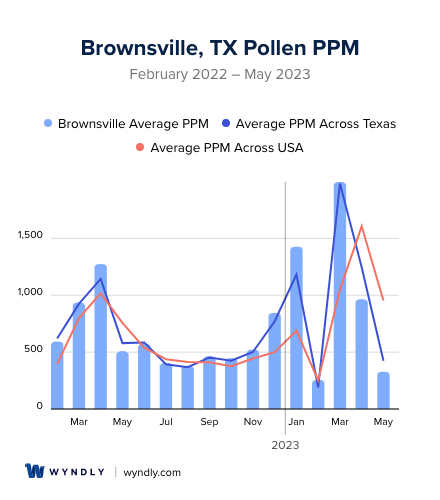 Brownsville, TX Average PPM