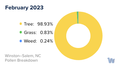 Winston–Salem, NC Monthly Pollen Breakdown